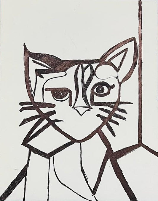 Picatso The Cat Pre-Traced Canvas