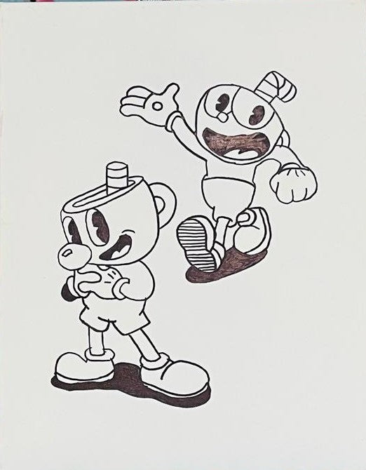 Cuphead Pre-Traced Canvas