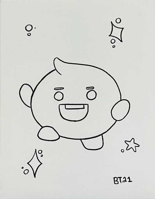 BT21 Shooky Pre-Traced Canvas