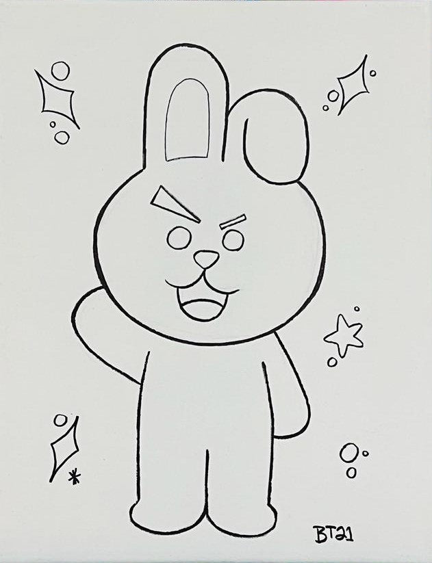 BT21 Cooky Pre-Traced Canvas