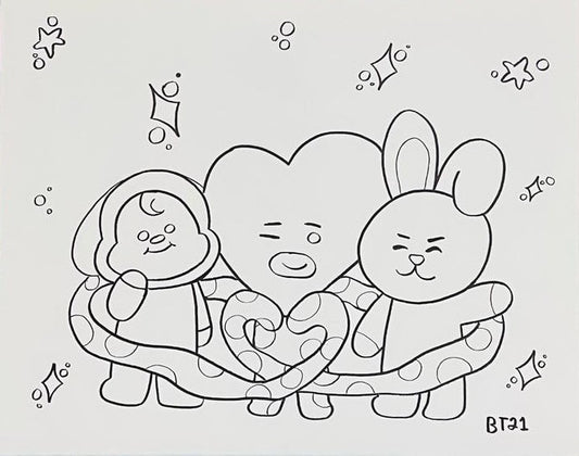 BT21 TRIO PRE-TRACED CANVAS