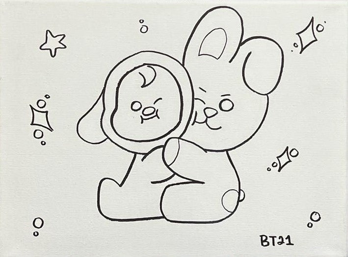 BT21 Duo Pre-Traced Canvas