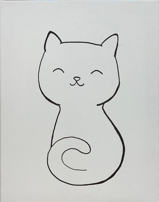 Kitty 1 Pre-Traced Canvas